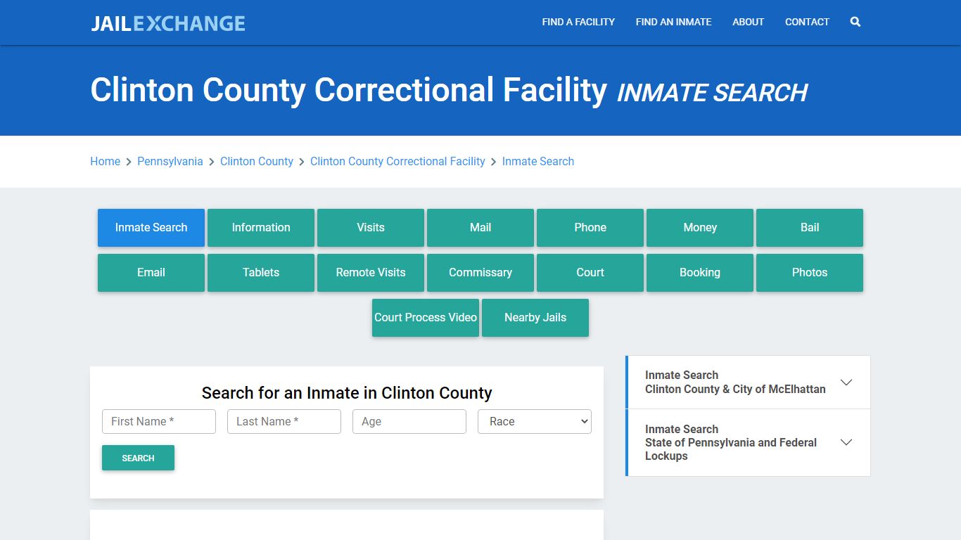 Clinton County Correctional Facility Inmate Search - Jail Exchange